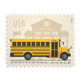 School Bus USPS stamp