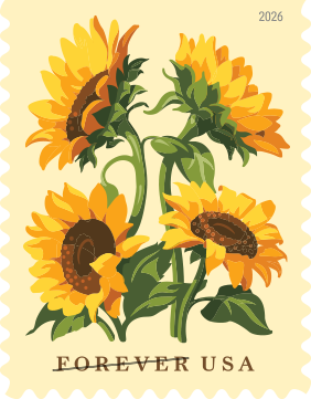 Sunflowers USPS stamp