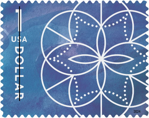 $1 Floral Geometry USPS stamp