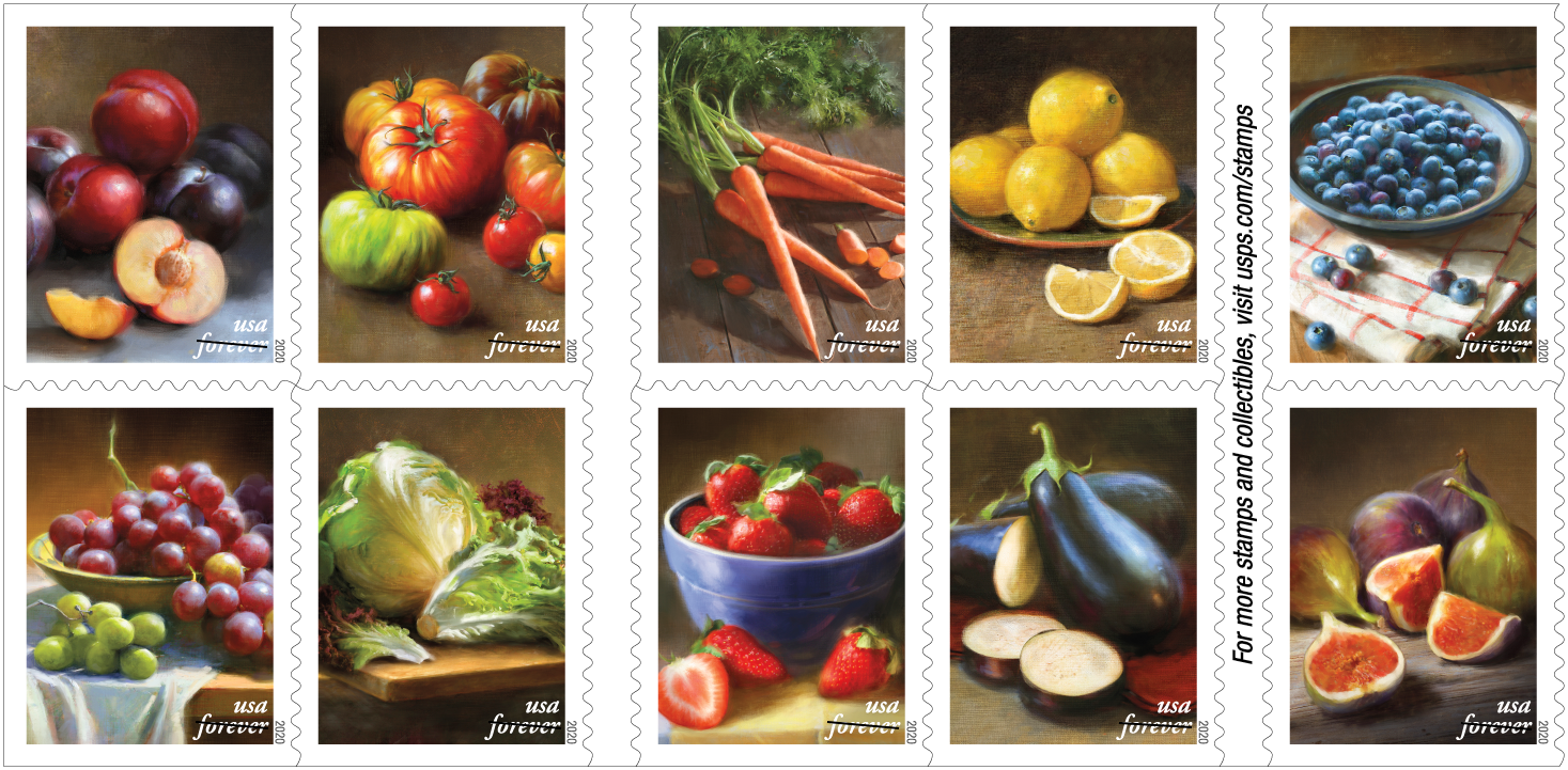Fruits and Vegetables USPS stamp