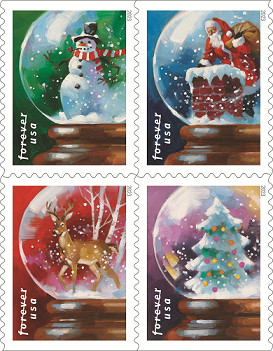 Snow Globes USPS stamp