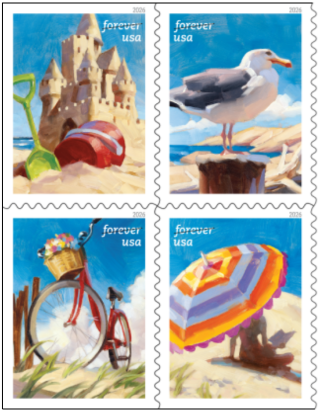 A Day at the Beach USPS stamp