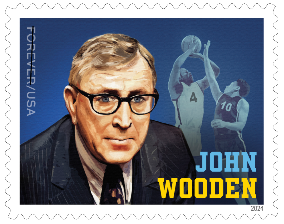 John Wooden USPS stamp