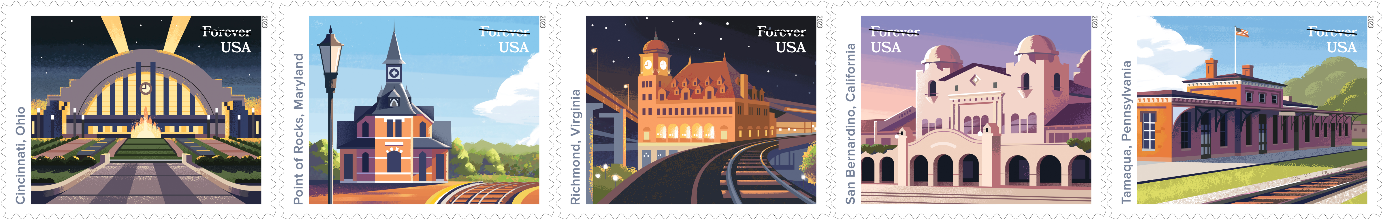 Railroad Stations USPS stamp